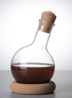 轻奢餐厅红酒店酒庄酒水分酒1zj66906器带壶底座酒具日式高硼玻璃