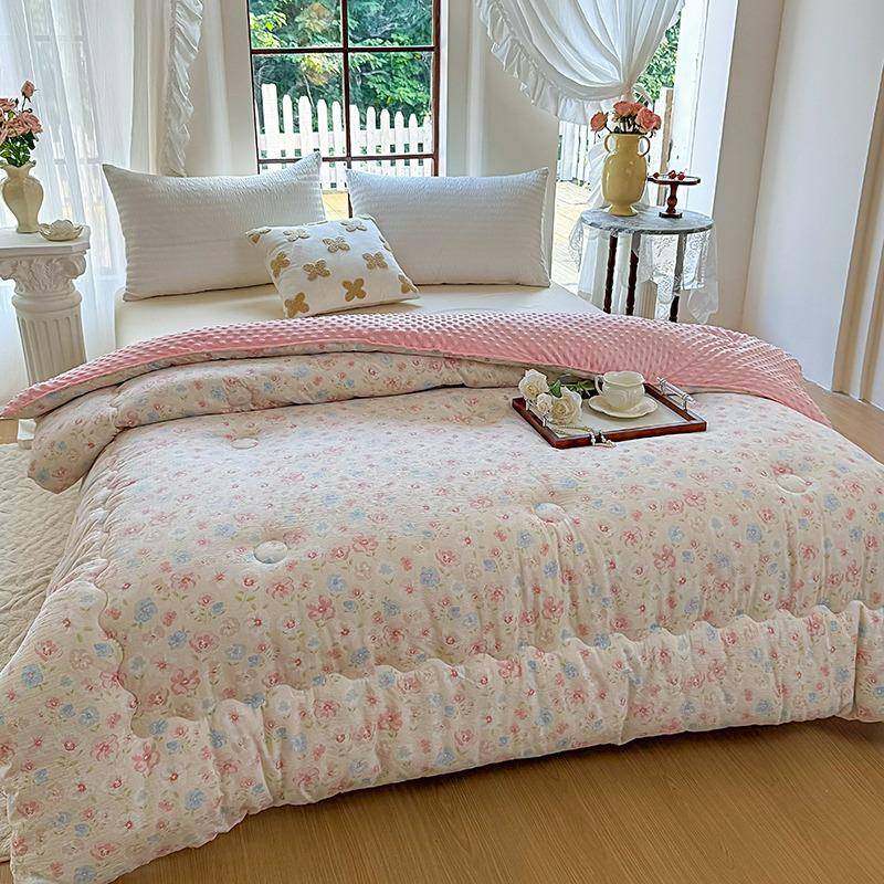 双层纱豆豆绒被子被芯大豆纤春BWG秋被被棉秋冬0被225新维款四季,床上用品,化纤被,淘宝优惠券,粉丝福利购,淘宝优惠卷