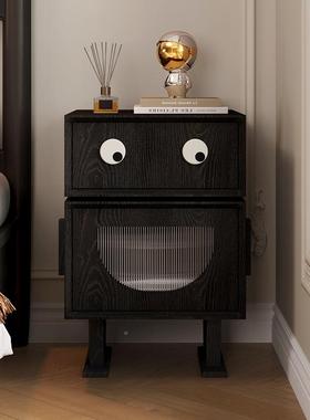 美式复古黑色床头约卧室边床头WAU柜客简厅小柜柜儿童房家用床头