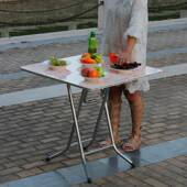 正9W高脚75cm农村老F759S87M式 折叠桌家方形高桌子折叠桌用子餐桌