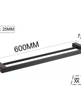 0简约12434锈钢浴室卫生不间孔安装打加厚加粗双杠浴巾架毛巾架