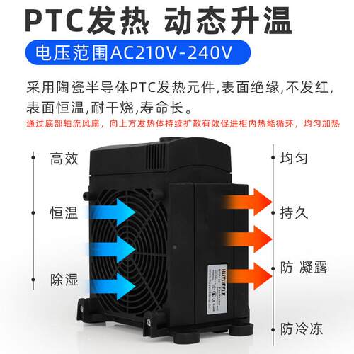 半导体风机加热C器130-1200SW900W大功CS130-80机箱除率湿风机加