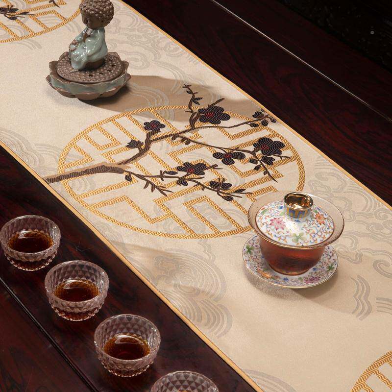 中RJH式轻奢桌旗家用桌子长条布桌布艺茶台布装饰盖盖巾新中式客