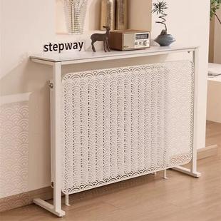 上玄关墙台暖480气片遮挡罩方置物架新中式靠边柜窄岩板沙后发长