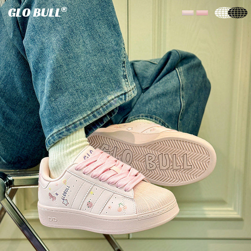 GLOBULL粉色贝壳板鞋女新款