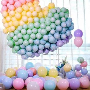 饰结婚房婚礼网红布置儿童无毒周岁生日派对用品 加厚马卡龙气球装