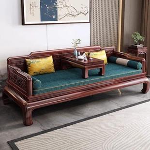 新中式组合榻两用几罗汉实木罗汉床炕现代轻奢高端明式禅意乌金木