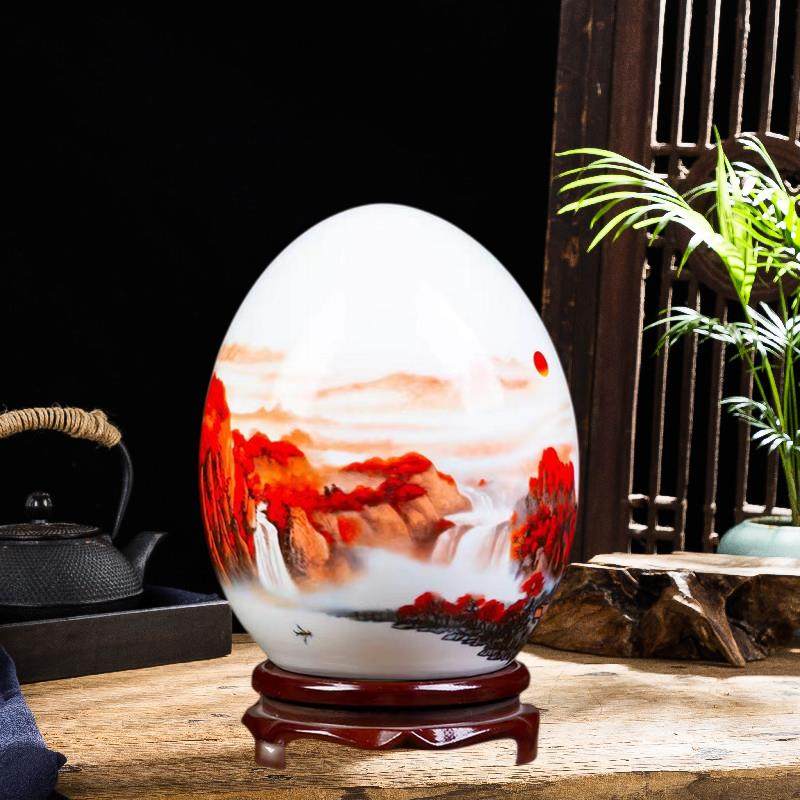 景德镇陶瓷中式客厅家居装饰品摆件创意福蛋酒柜博古架桌面摆设品,家居饰品,花瓶,淘宝优惠券,粉丝福利购,淘宝优惠卷