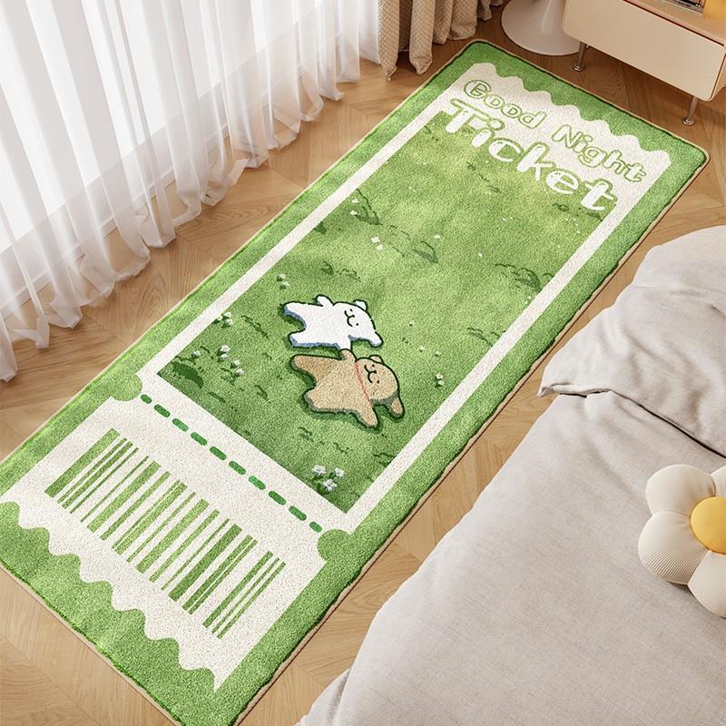 多巴胺卧室床边地毯房间柔软彷羊绒地垫客厅阅读区儿童玩耍爬行垫