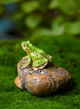迷你仿真青蛙摆件花园庭院盆栽假山沙画造景微景观动物树脂装饰品