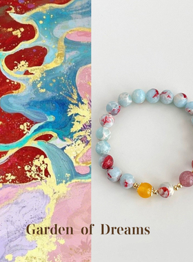 【冰河圣水】原创手作天然石草莓晶串珠手串甜美中式手链高级手饰