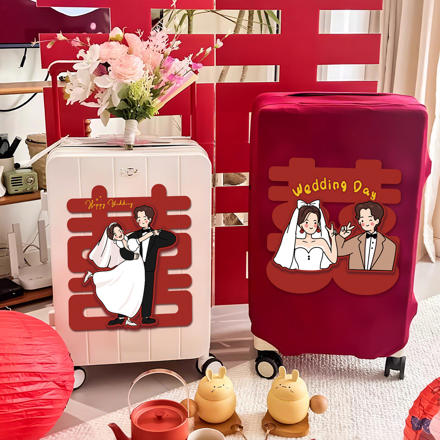 行李箱罩结婚红色保护套喜字贴纸24寸陪嫁宽拉杆皮箱外罩箱套装饰,节庆用品/礼品,喜字/剪纸/贴纸,淘宝优惠券,粉丝福利购,淘宝优惠卷