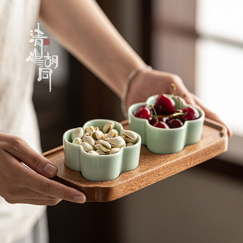 清山胡同陶瓷小果碟中式茶点盘中式围炉煮茶点心盘零食盘实木拼盘,餐饮具,果盆/果盘/果篮,淘宝优惠券,粉丝福利购,淘宝优惠卷