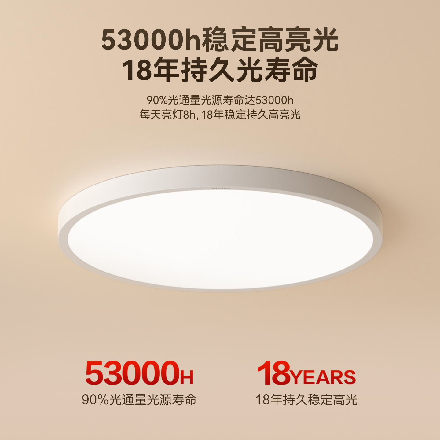 海尔天沐超薄高亮预防近视led护眼吸顶灯主卧室灯儿童房灯书房灯
