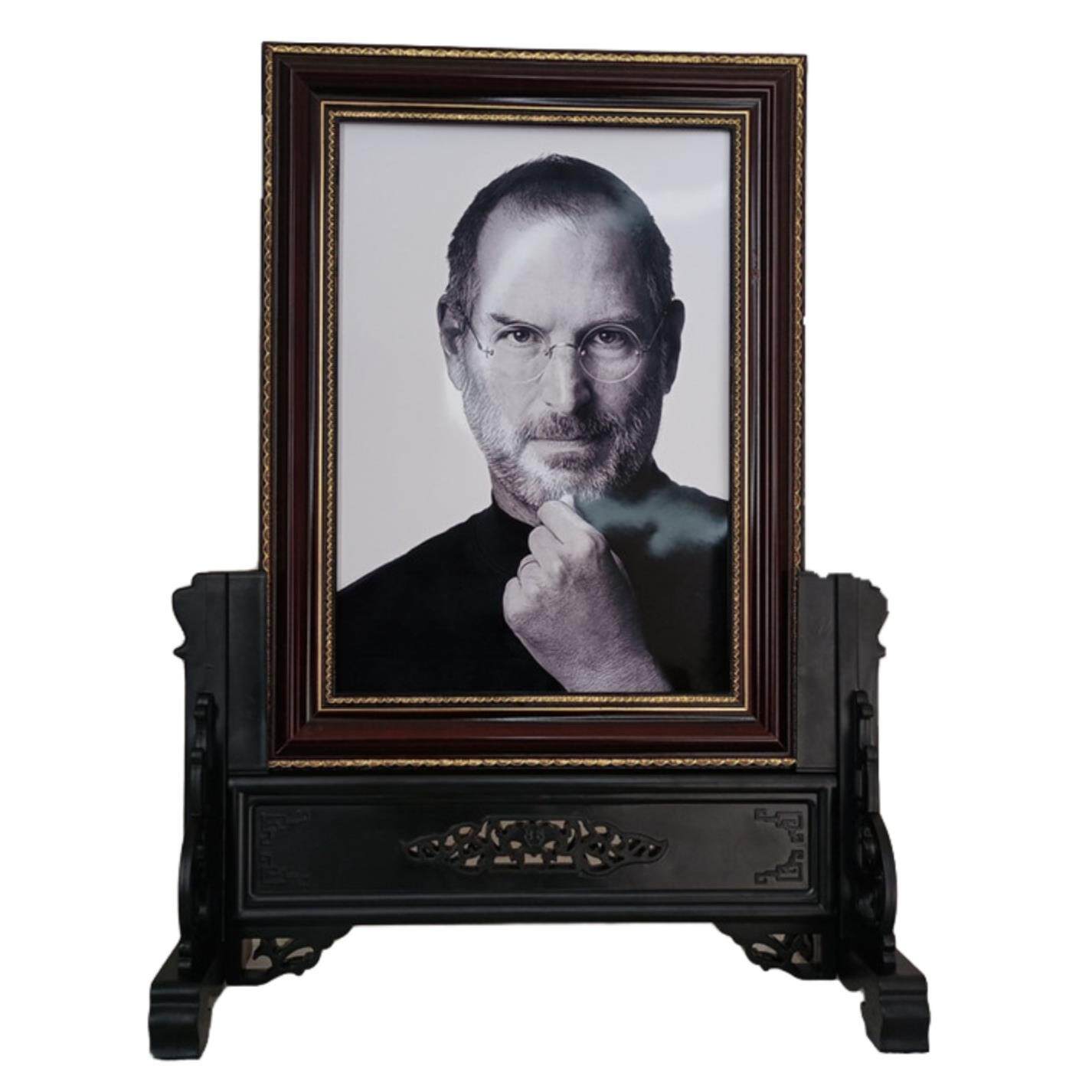 高档黑色遗像框树脂老人相框遗照相框防水供奉架12寸16寸支持定制