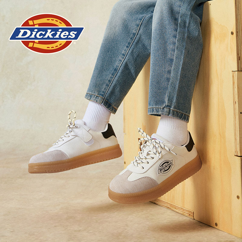 Dickies 儿童小白鞋2025春季新款男童女童休闲板鞋软底耐磨德训鞋