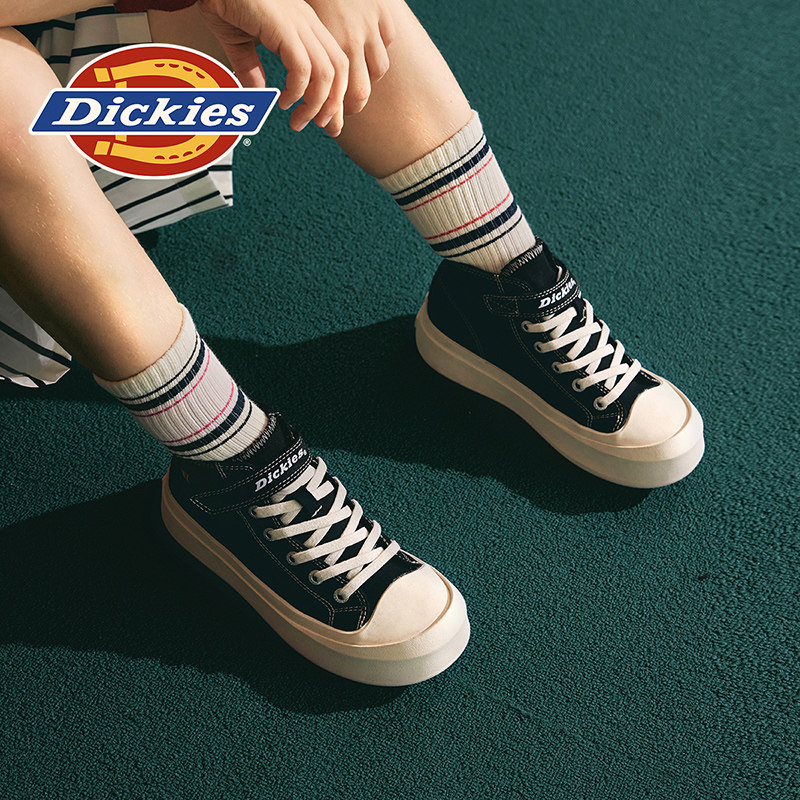 Dickies童鞋儿童帆布鞋男童女童软底布鞋休闲中帮黑色板鞋运动鞋,童鞋/婴儿鞋/亲子鞋,运动鞋,淘宝优惠券,粉丝福利购,淘宝优惠卷