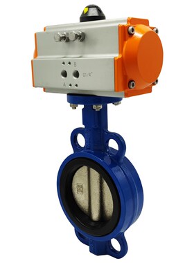 气动蝶阀D671X-16Q气动对夹式蝶阀球磨不锈钢板气动水阀 DYN50 65