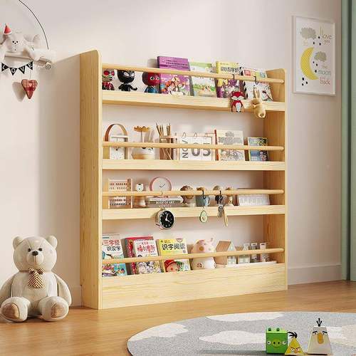 门FZF后书架置物架木实窄收纳柜墙儿童壁挂多层上一体靠墙缝隙柜