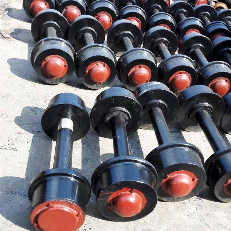 600轨距式矿用固定矿车轮对心00轨距6铸钢实轨道轮铸钢侧卸式空心