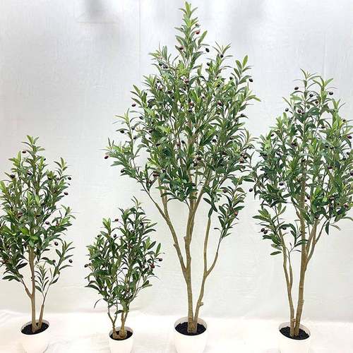 仿真绿植橄OVE榄树家居客公厅办室摆仿真发橄榄树盆景客厅沙旁落