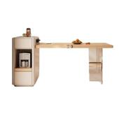 沃岩板原木风沃顿顿岩伸板缩悬浮SDN岛台一餐桌体