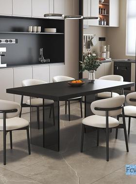 长亚方形托岩板餐桌88528椅组全合轻奢现代简约克力悬小户型家浮