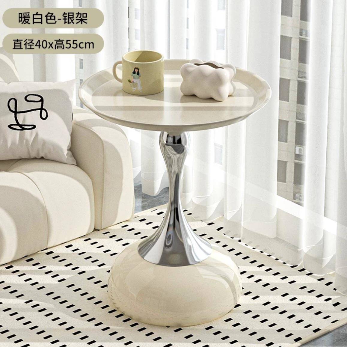 阳客厅沙发边柜侧柜茶几台置物架简约创无品牌/意圆桌轻小奢边几