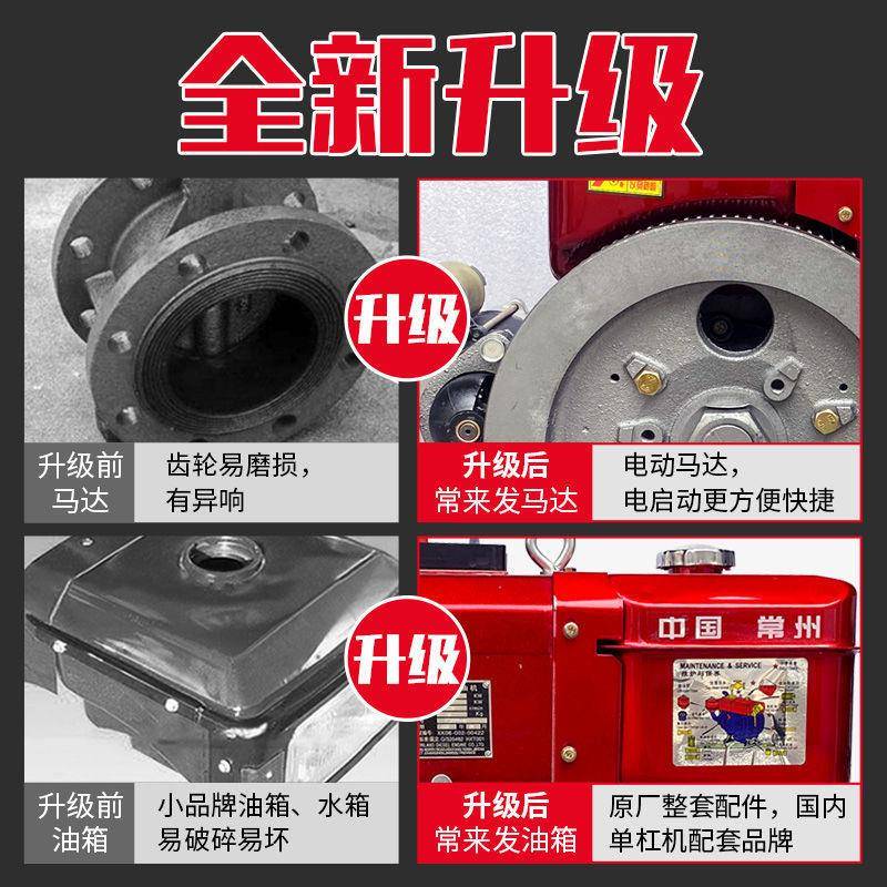常州R190R192单缸小型柴油机10马力11匹水冷直喷手/电启动空压机