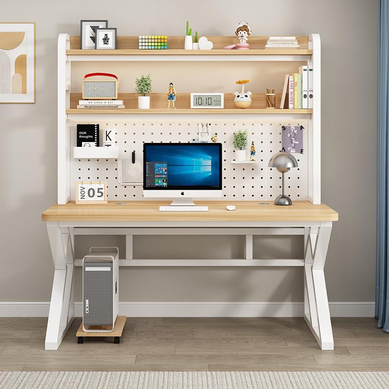 桌书架体子家用卧室台式电脑桌学生出桌租屋书F77HM9TS写一字桌简