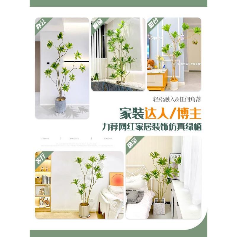 百合651gPuGa假竹客厅盆真绿植仿真绿植大型室内绿植栽落地物仿真