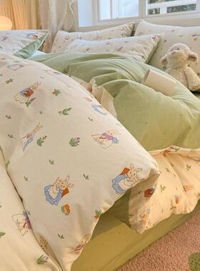 小清新棉纯棉四件套被套床单田园风件床品套XYU单人宿舍床上三春