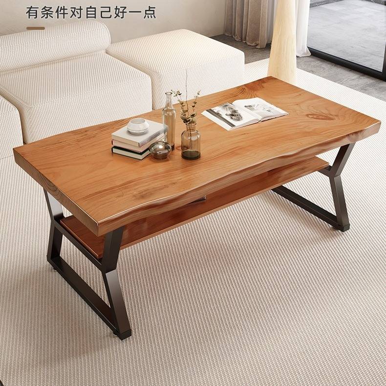 实木茶几餐桌两用加高60客厅家用阳台现代简约沙发中间茶台矮桌子