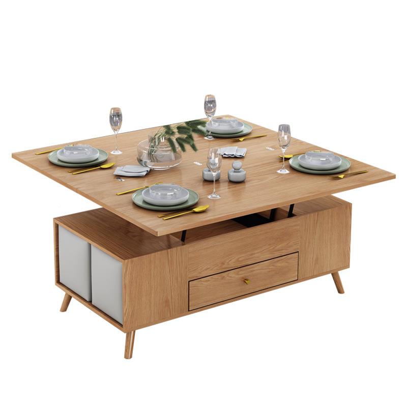 ft原木多功能升降茶几变桌两用带凳饭F767TH88桌厅型小户实木折叠