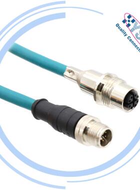 防火网M线12屏连接器空X型转RJ4WNB5水晶头8芯工业相机带蔽航插头