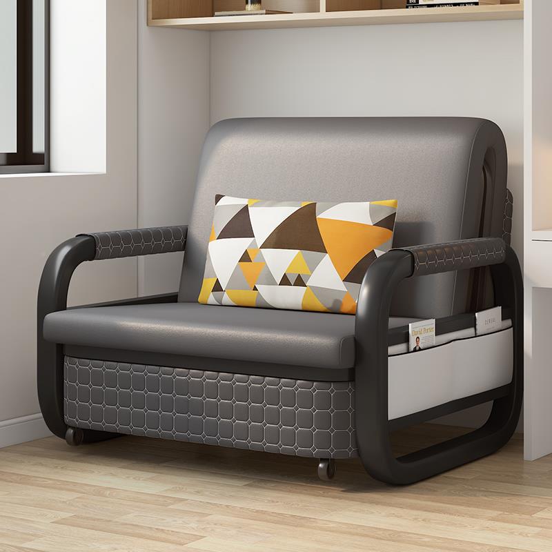 A10两L超纤皮折阳叠沙发床多功能可折叠用家F77M5885用伸缩单人台