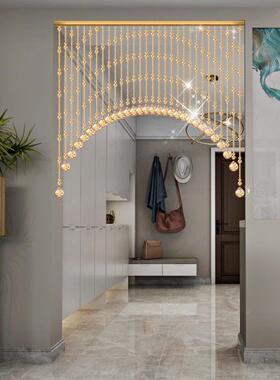 免新款葫芦挂帘入户隔水晶打孔道门帘断帘珠链过76534卧室珠帘吊