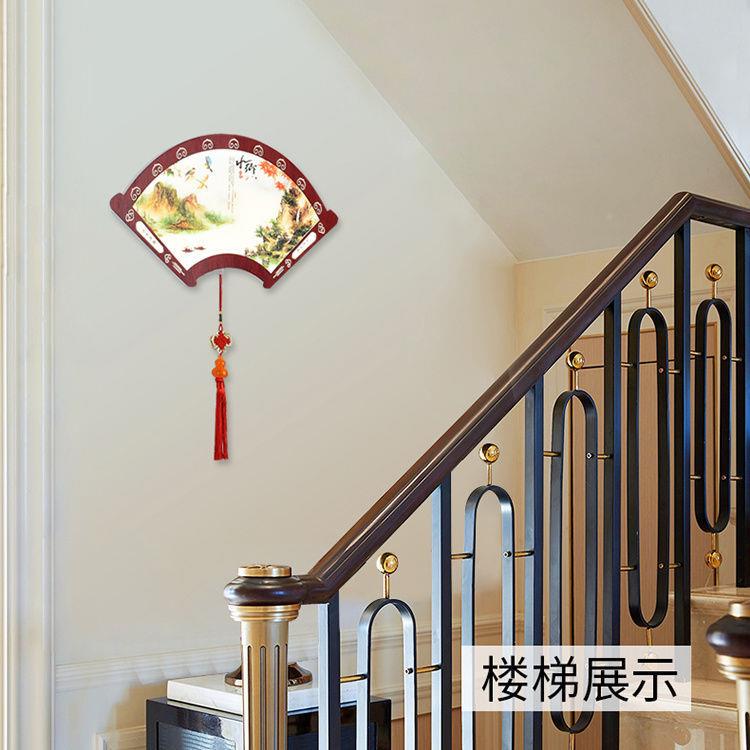 壁灯led新中式扇形创灯新款床头卧室意内壁FIR带拉线开关室壁灯灯