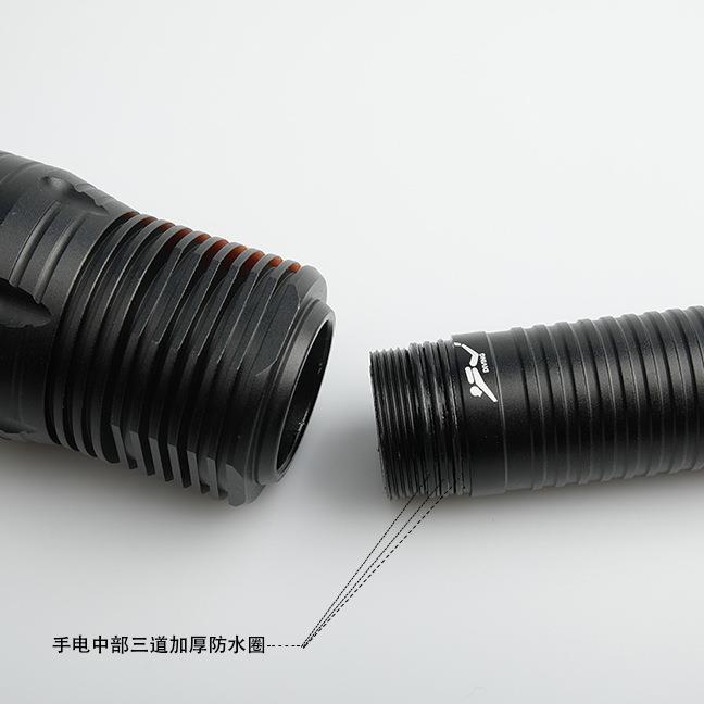 三颗P70超亮潜水赶海夜潜水下防水26650充电超强光探照远射手电筒