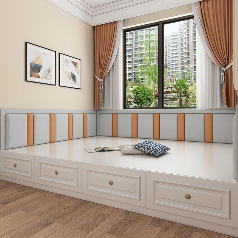 定做榻F775695M米软包墙自围榻猫抓皮靠背儿童防撞床围粘炕围子头