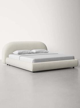 法式奶风格覆古床卧意大利极简面料床61999现代主极简主义室设油