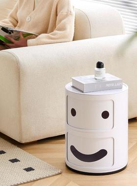 网红头创意家用微笑儿童床柜笑脸迷圆形现代简约你GEH收纳储柜物