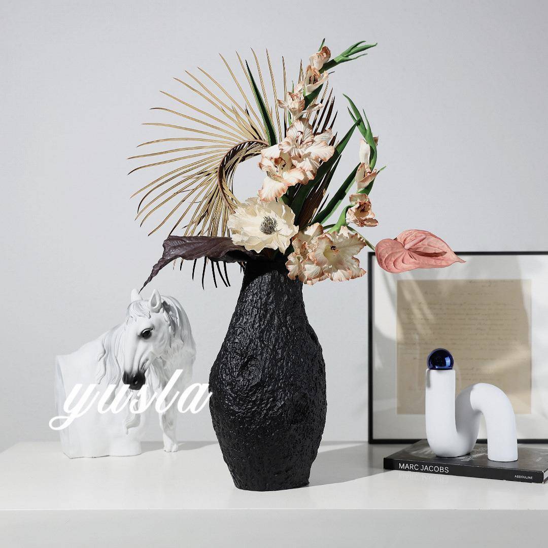 NUJ件式复古花瓶花器装饰树脂中古风摆客厅书房厅茶日几样餐板房