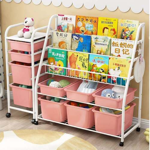 儿童玩具收纳架宝幼宝CCN绘本地书架家置用书柜物架儿园多层落插