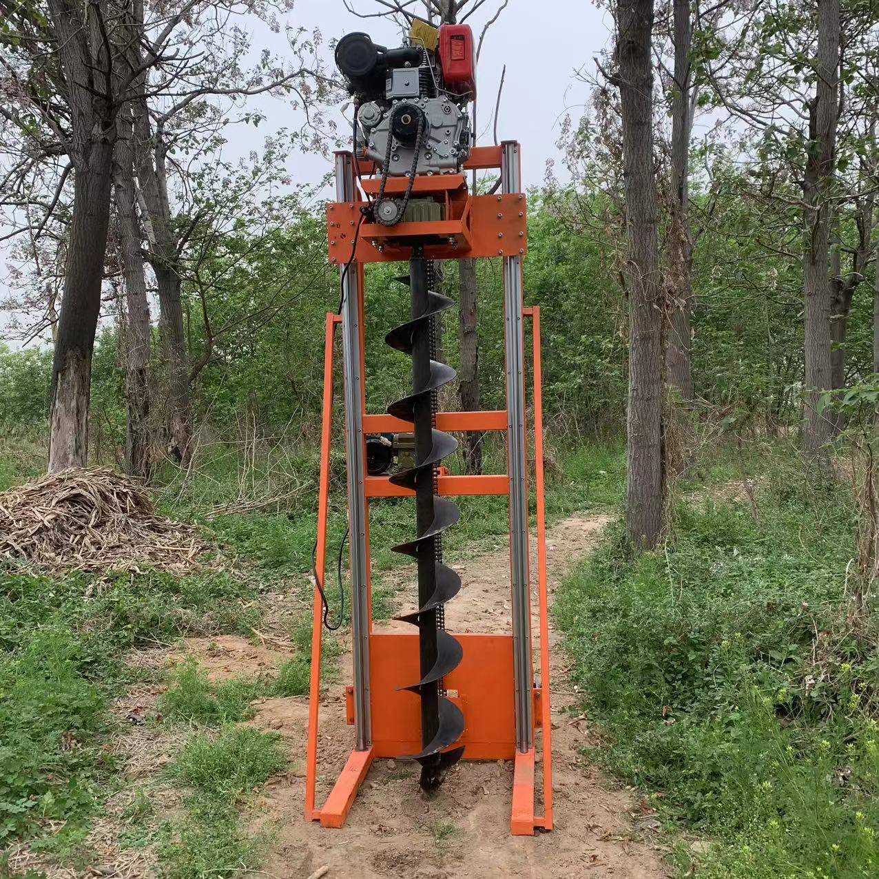 电杆挖坑打洞机山地光伏打洞岩石钻机X195宸瑞达柴油全自动钻具