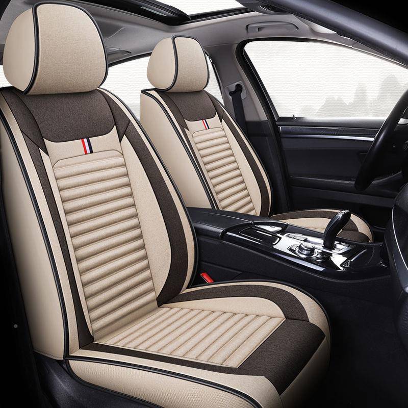 L4P2pR4Wp5U五汽车座套四通用座垫专座用麻座椅季套布艺车垫汽车