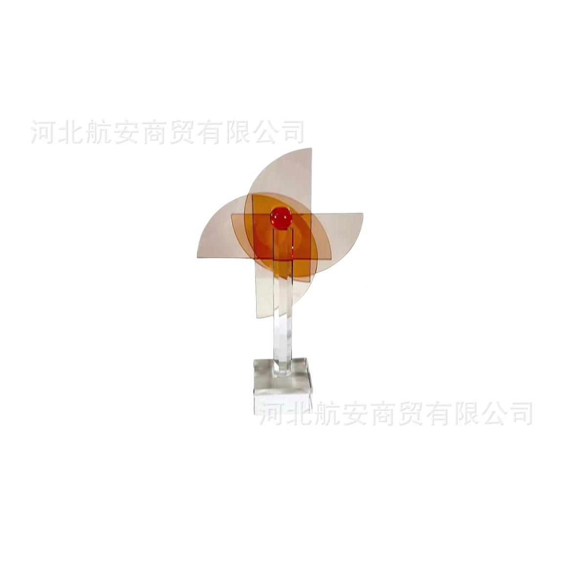 现代简约童创意水晶风车趣摆件儿童品房桌装PZI面软饰工艺品