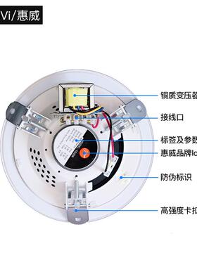 景Hivi/惠威TD206定压吸顶喇叭商酒店吊顶音场响背音乐无品牌/花