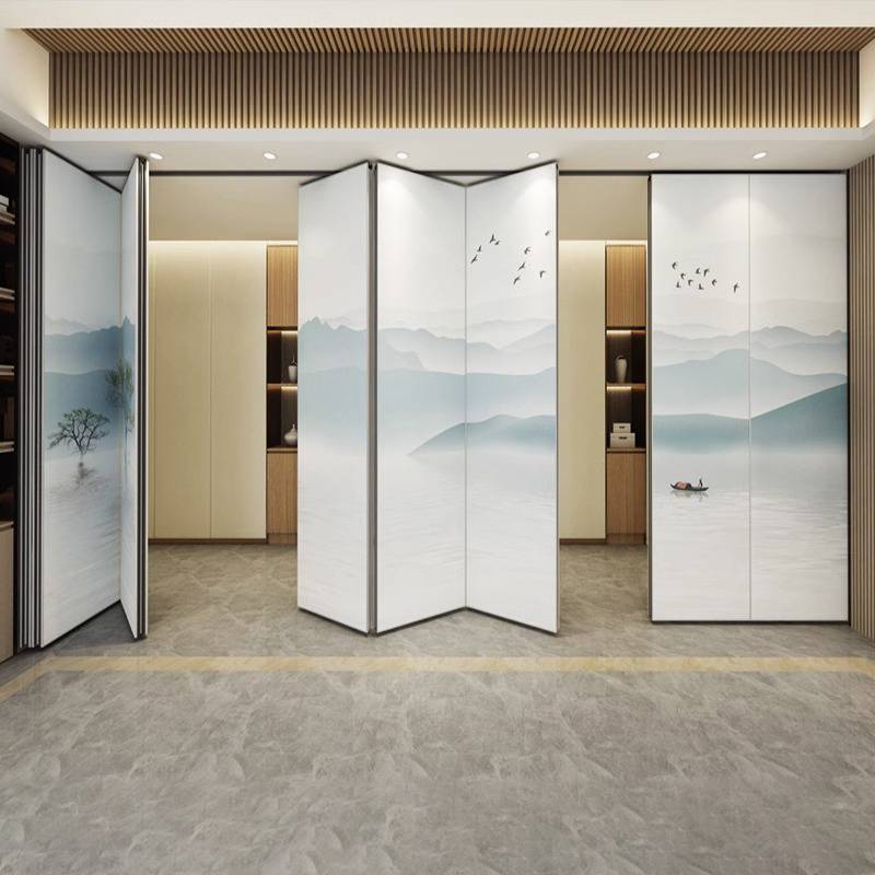 ll酒店活动隔断墙吊轨屏风办公室推拉隔音移动折叠门饭店包厢宴会