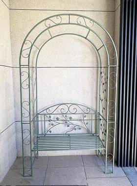 落式铁艺拱花架户外庭院金属地双人椅花园铁线爬KRA藤架葡门萄莲